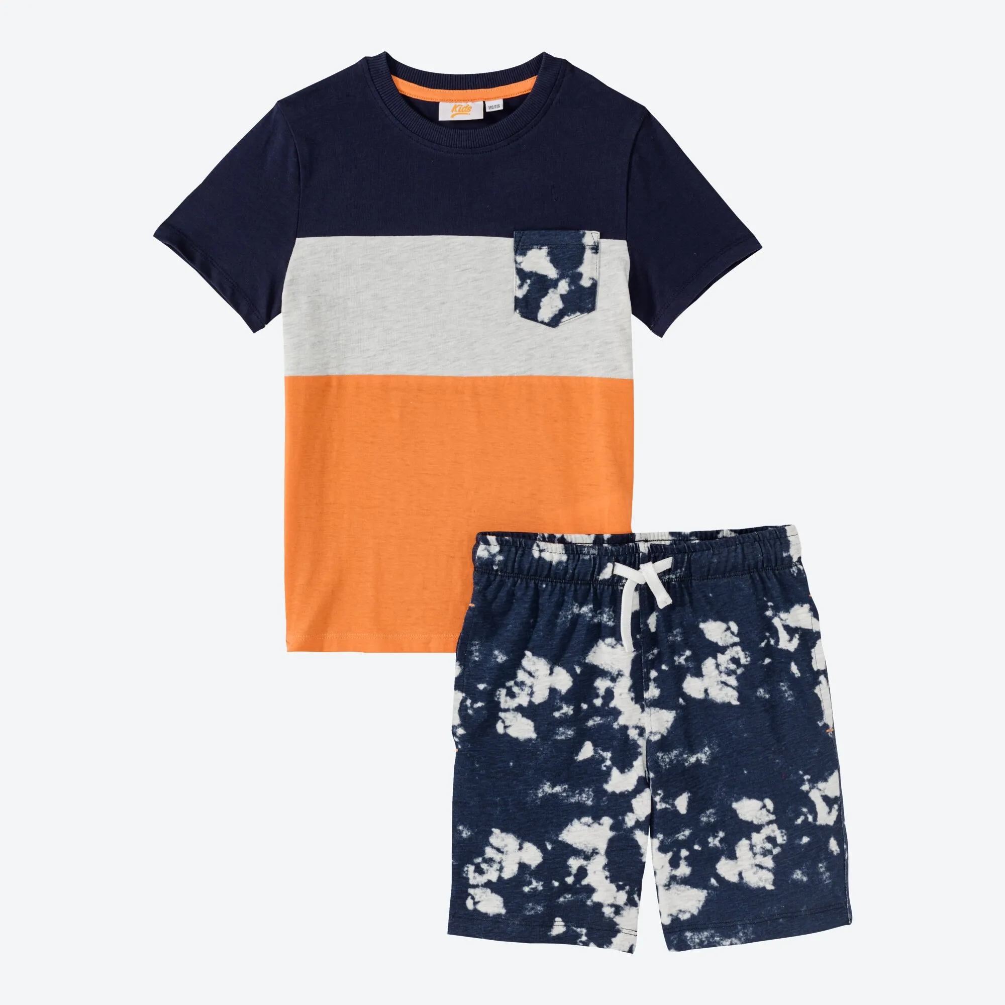 Jungen-Set mit Blockstreifen, 2-teilig