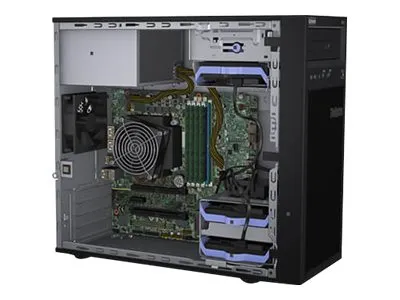 Lenovo ThinkSystem ST50 7Y48 - Server - tower 4U - envejs - 1 x Xeon E-2124G / op til 4.5 GHz - RAM 8 GB - HDD 2 x 1 TB - DVD-skriver - UHD Graphics P630 - Gigabit Ethernet - intet OS - skærm: ingen
