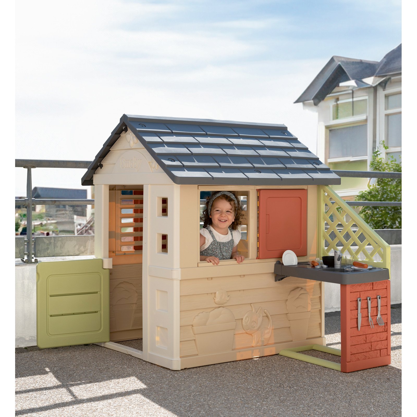 Smoby Nature Haus mit Küche natur