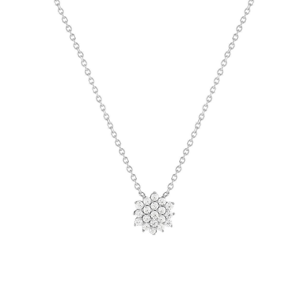 Collier or 375 blanc zirconias blancs 45 cm