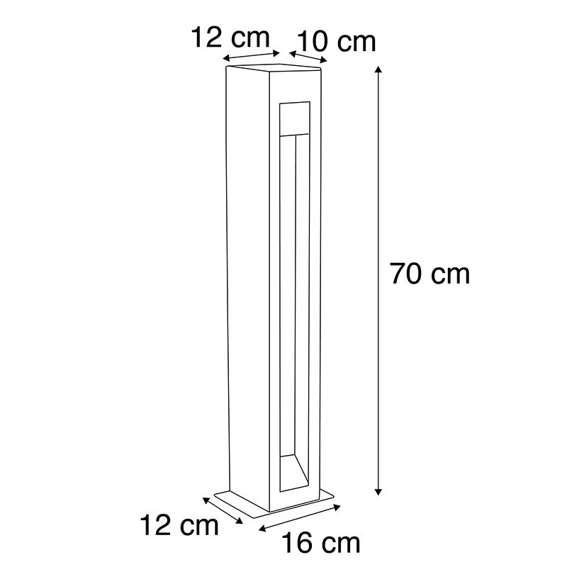 Moderne staande buitenlamp bazalt 70 cm - Sneezy