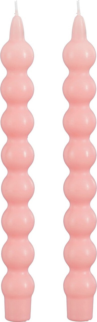 Mica Decorations dinerkaars roze 6 uur D 2,7 H 25 cm 2 stuks