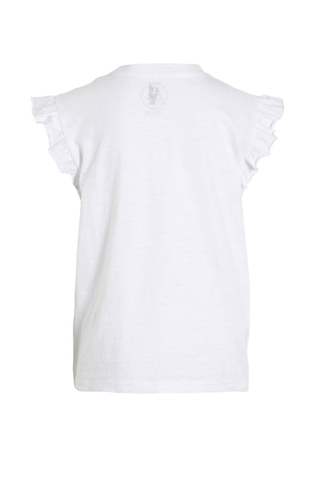 anytime T-shirt met ruffle wit