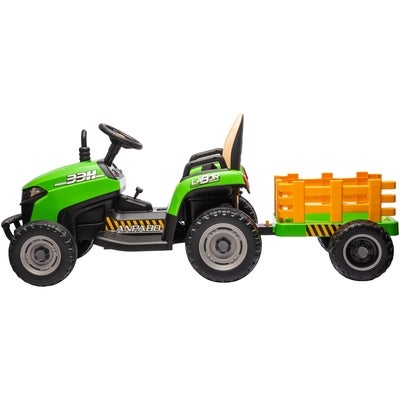 Alex's Garage Eltraktor med Tilhenger, Grønn