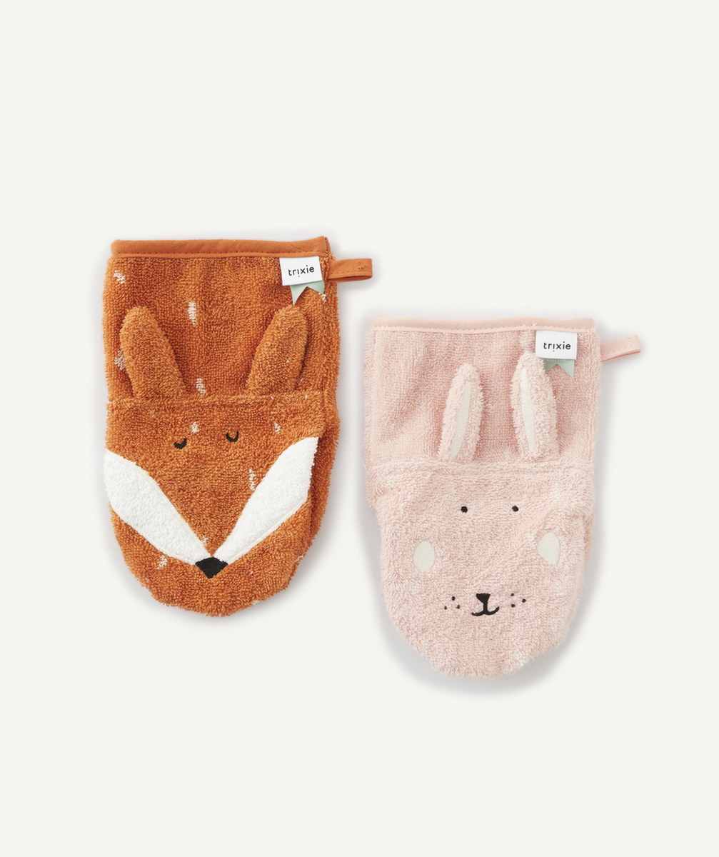 TRIXIELOT DE 2 GANTS DE TOILETTES ANIMAUX BÉBÉ