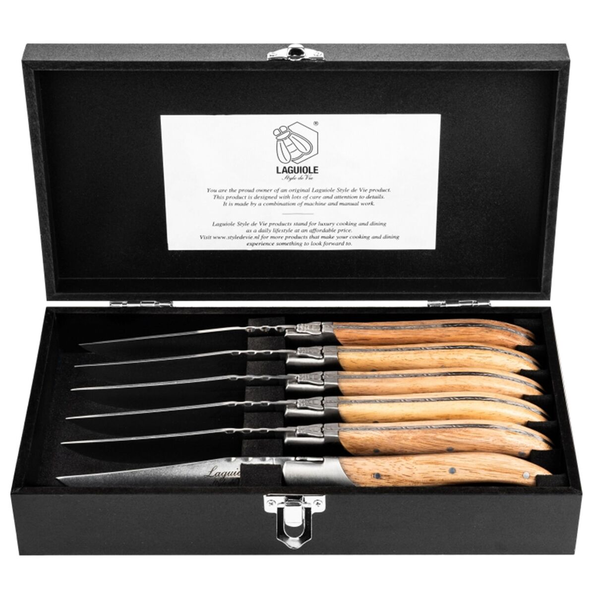 Laguiole Grillkniver 6-pakning, eiketrær