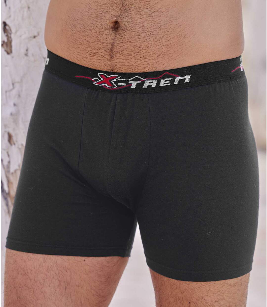 Lot de 6 Boxers Stretch Noirs et Gris