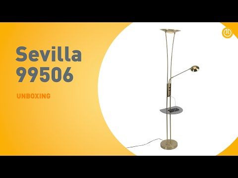 Vloerlamp goud met leesarm incl. LED en USB-poort - Sevilla