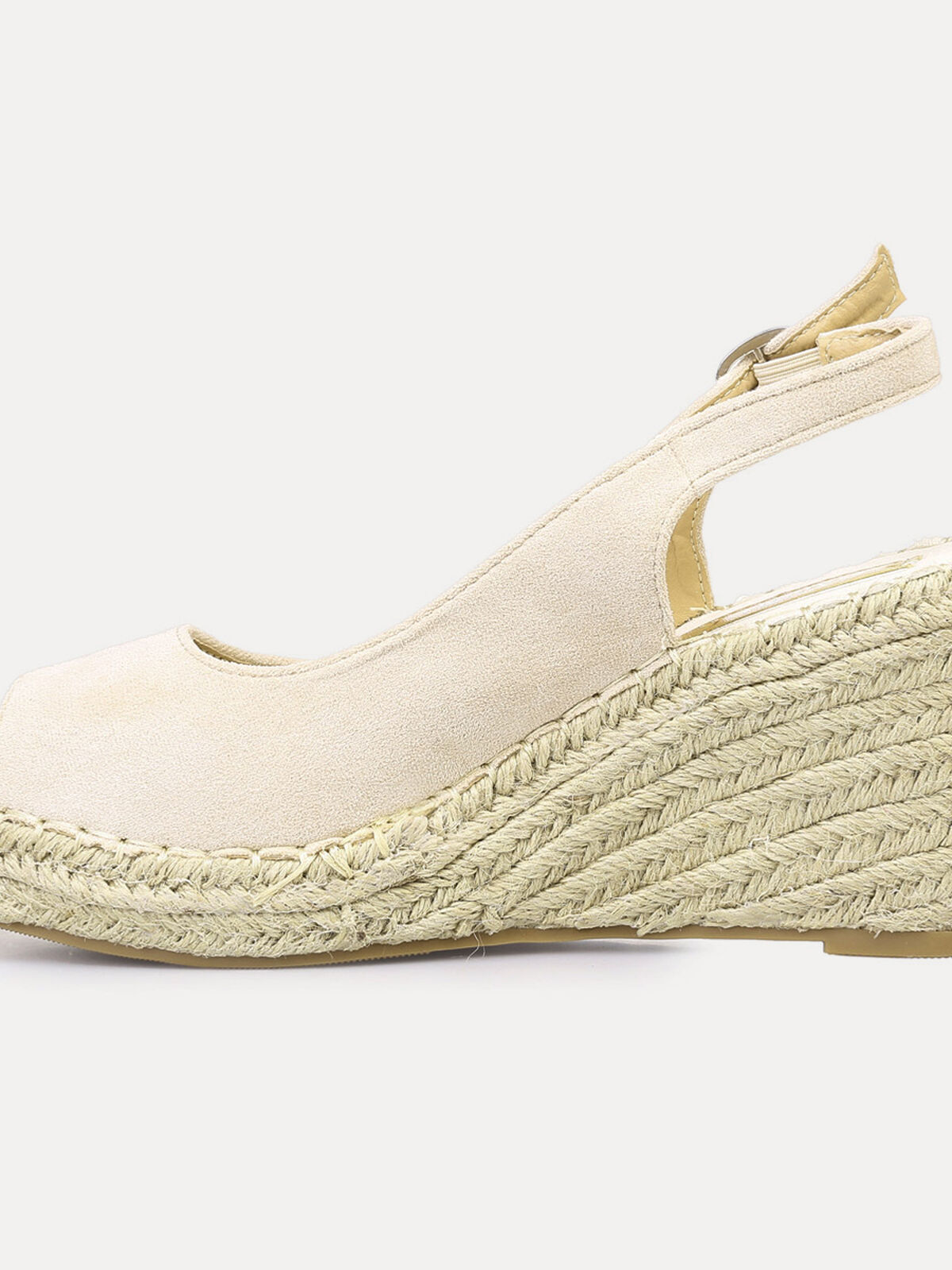 Espadrilles compensées peep toes- Beige