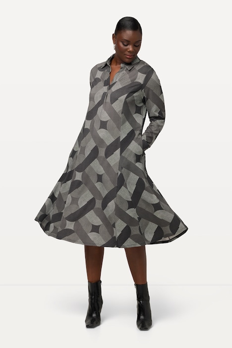 Midikleid, Punto di Roma, V-Ausschnitt, Langarm