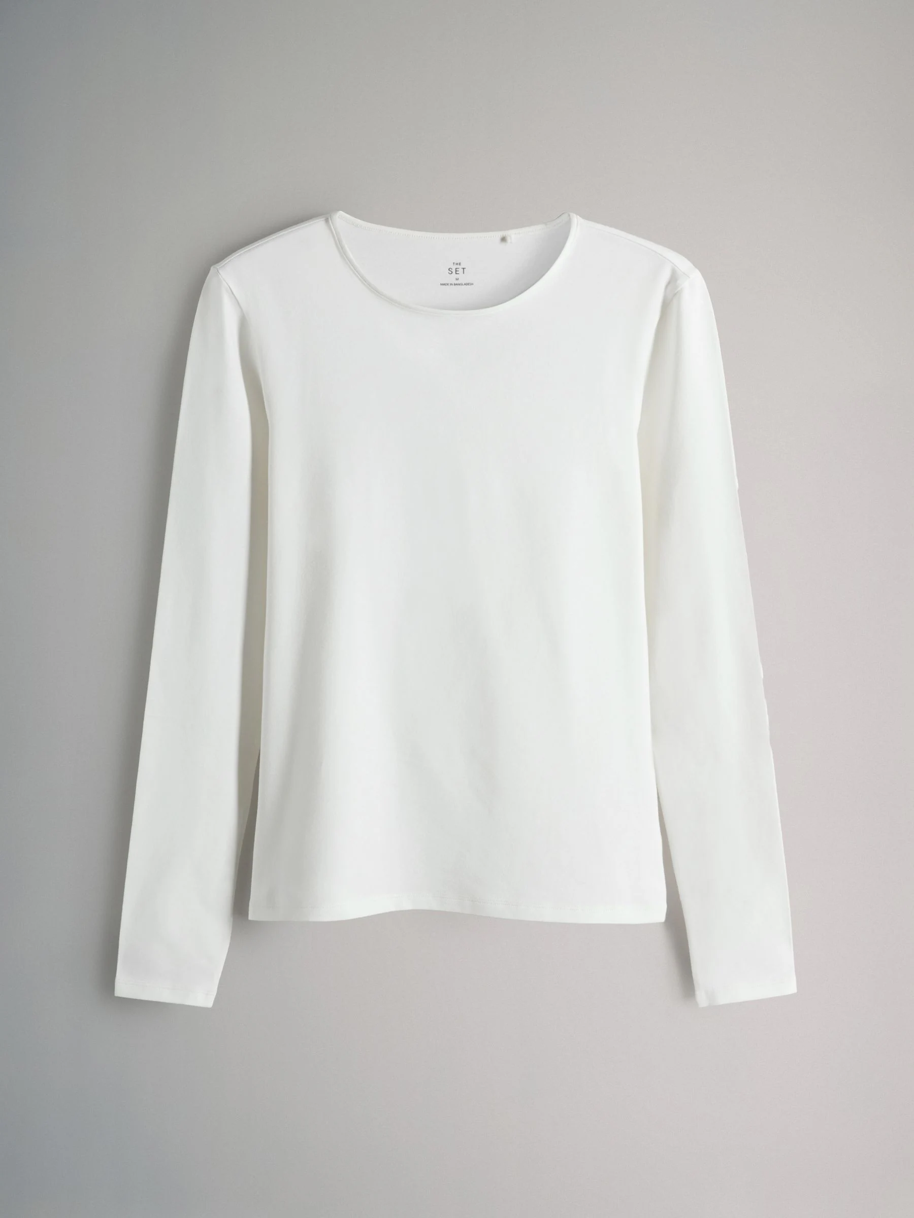 Zwart/Strepen/Bessenrood/Middenroze/Crème - The Set - 5 T-shirts met lange mouwen en ronde hals