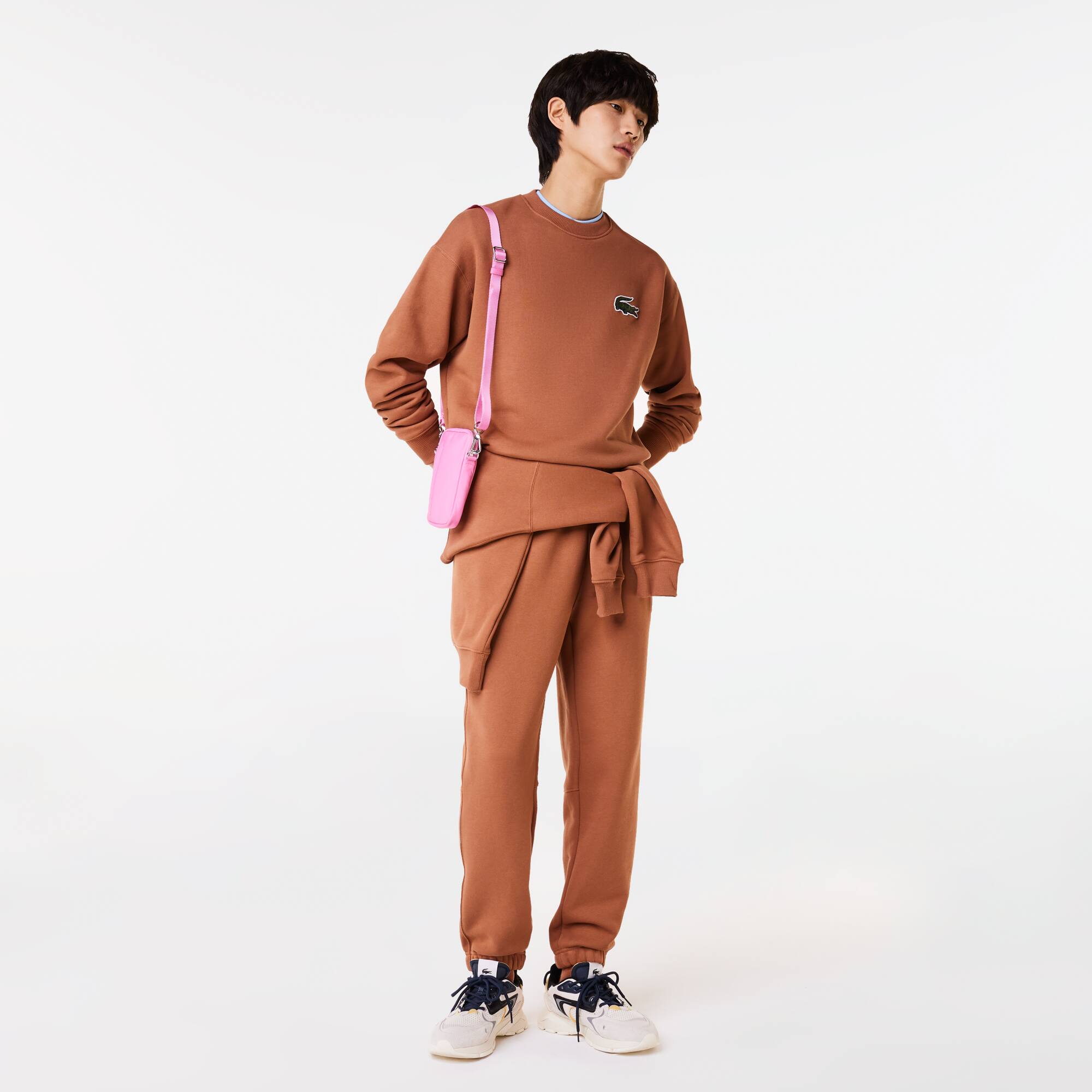 Unisex LACOSTE Jogger-Sweatshirt mit Krokodil-Aufnäher Sweatshirts - Braun - Lacoste - Unisex