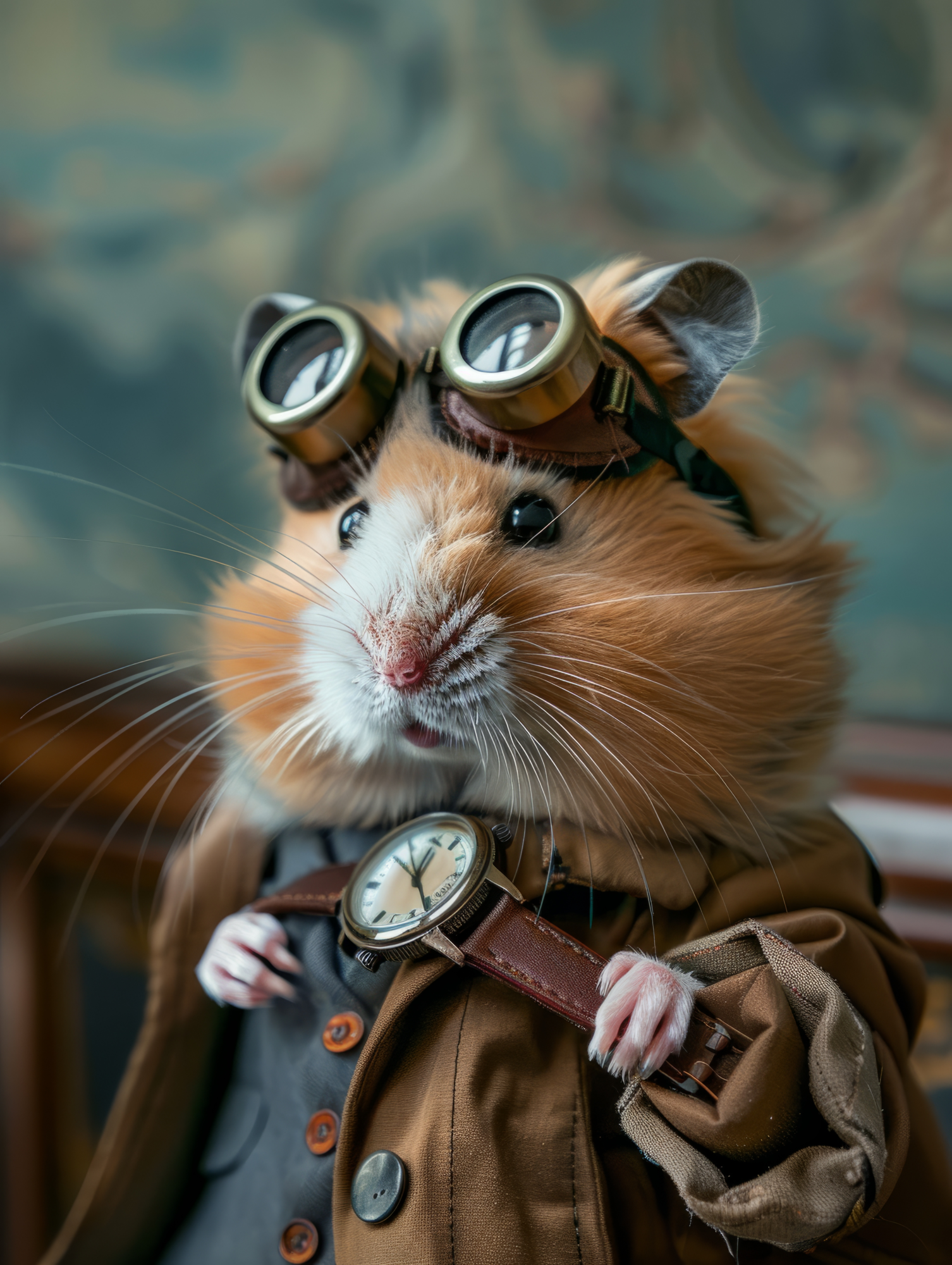 Canvas schilderij van een Hamster 40x60 cm