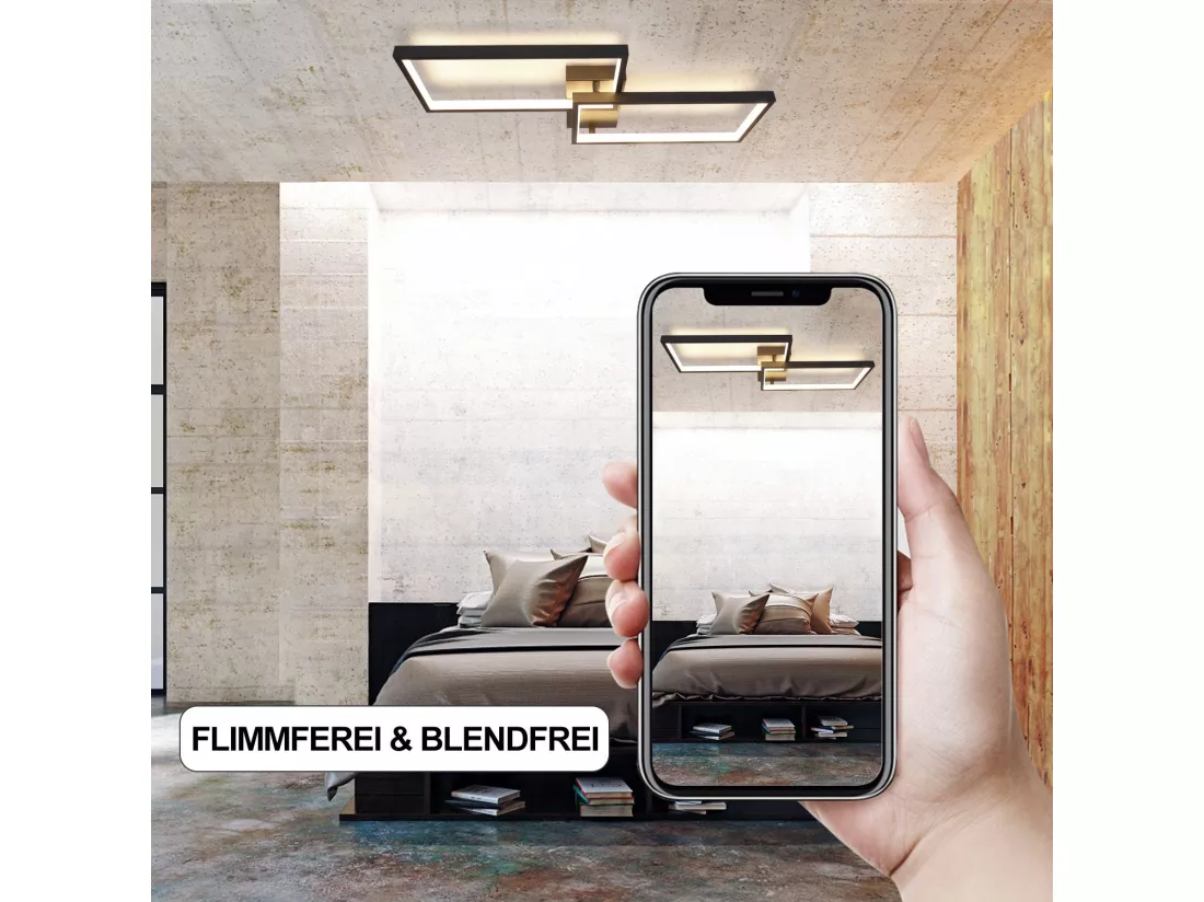 NETTLIFE Plafonnier LED dimmable avec télécommande 40W métal design moderne lampe de chambre lampe de cuisine pour chambre salle à manger salon bureau