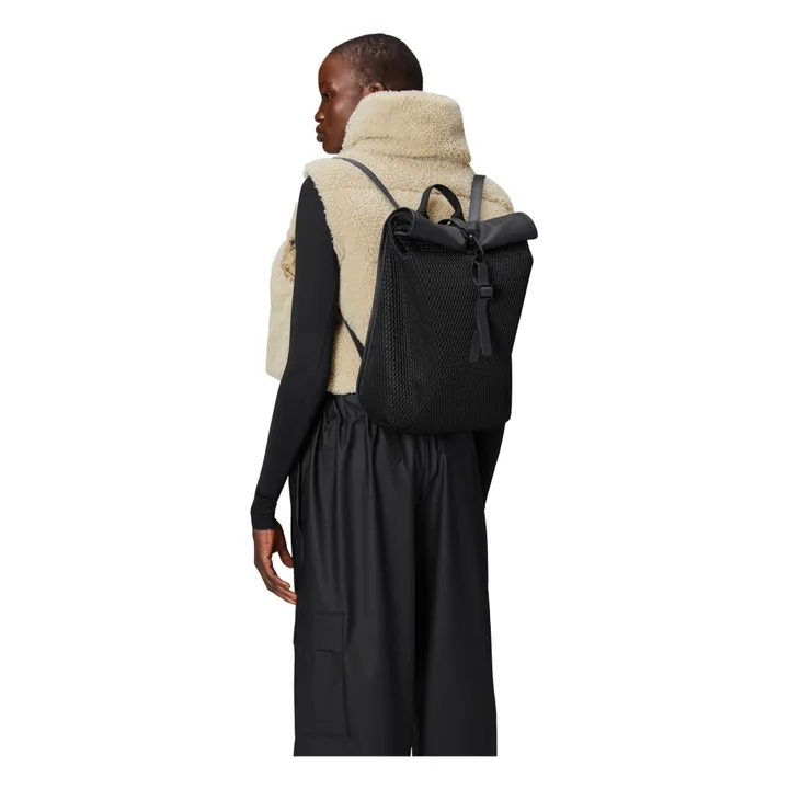 Rains Sac à Dos Rolltop Rucksack Mesh Mini | Noir