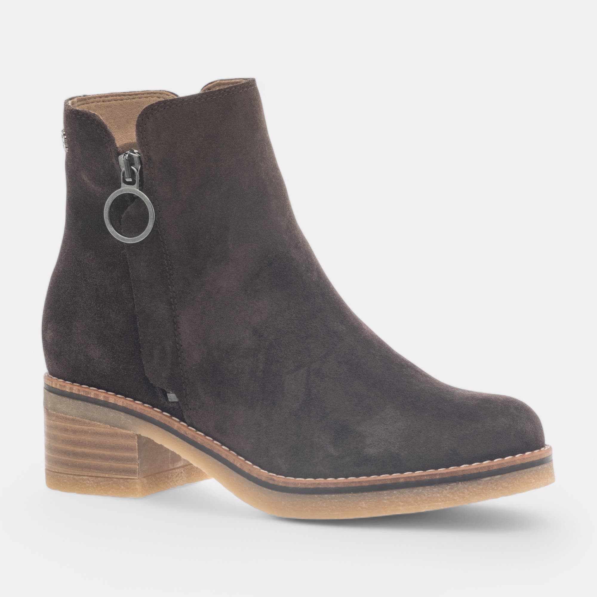 Boots à talon Femme en cuir marron