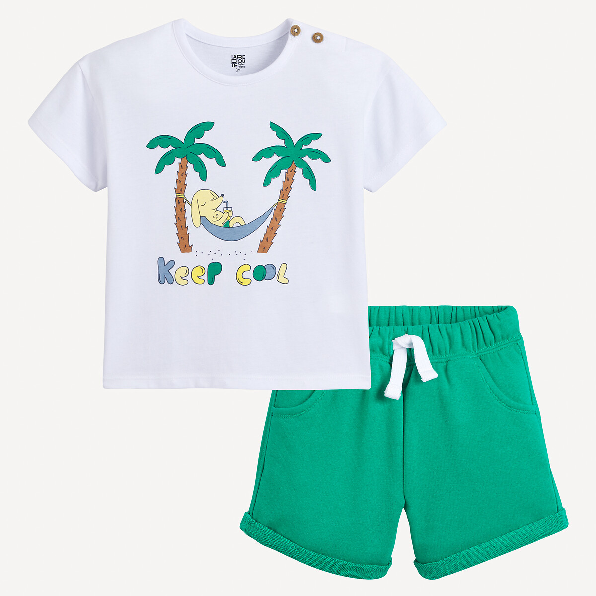COLEÇÃO LA REDOUTE<br>Conjunto de 2 peças, camiseta e shorts
