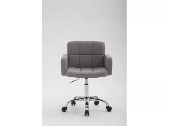 Tabouret de bureau - Tissu & Métal chromé - Gris - Los Angeles