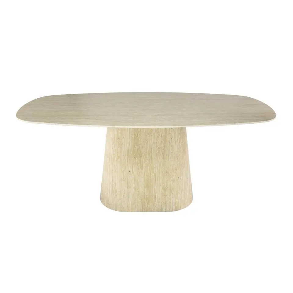 Fraaai - Giordano eettafel - deens ovaal - 180 cm - travertin look