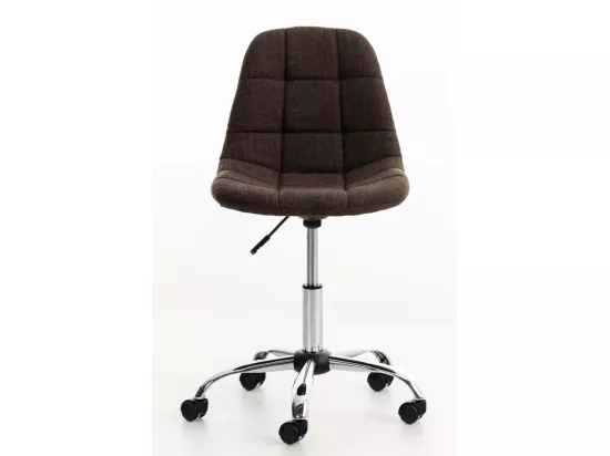 Chaise de bureau - Tissu & Métal chromé - Marron - Emil