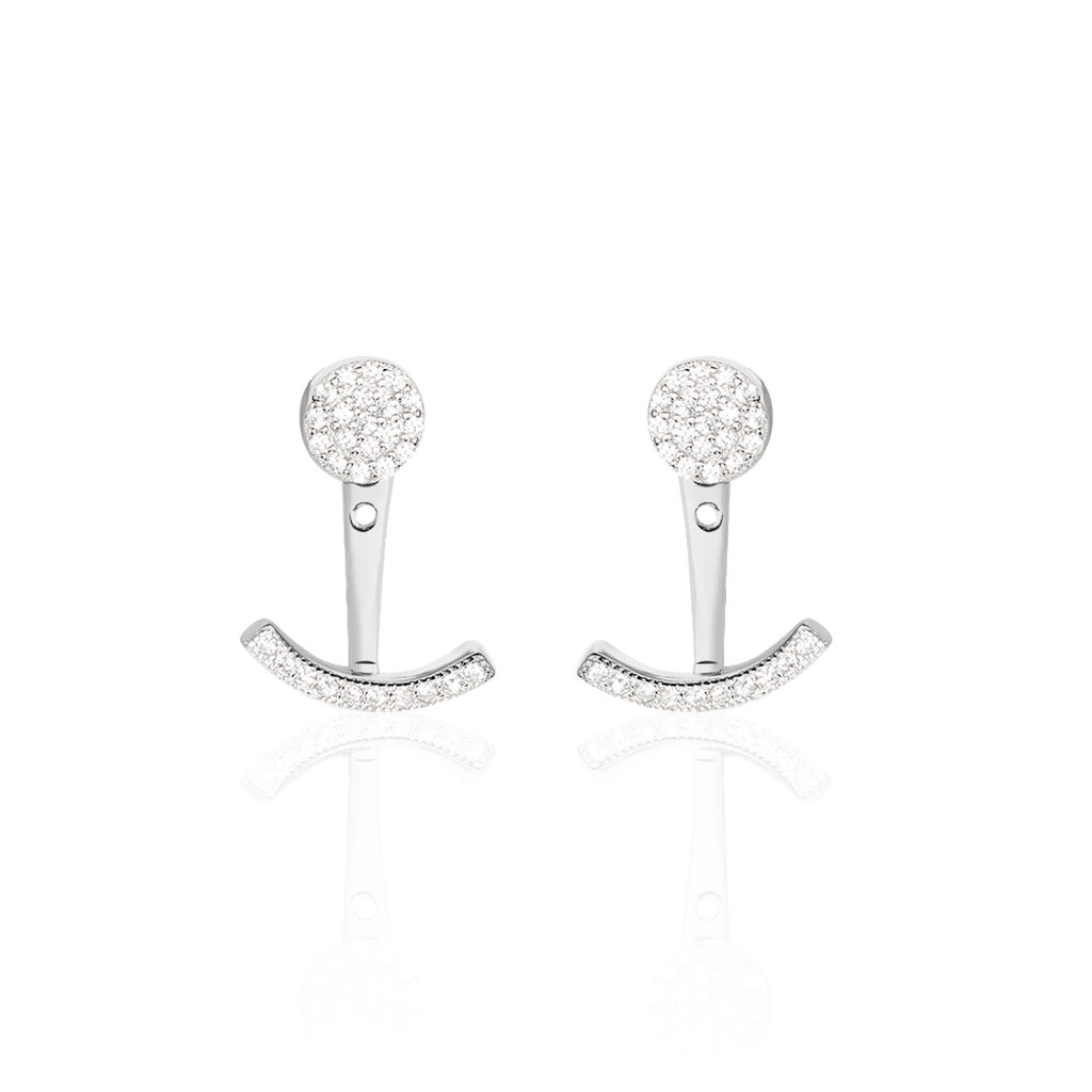 Bijoux D'oreilles Phybie Argent Blanc Oxyde De Zirconium