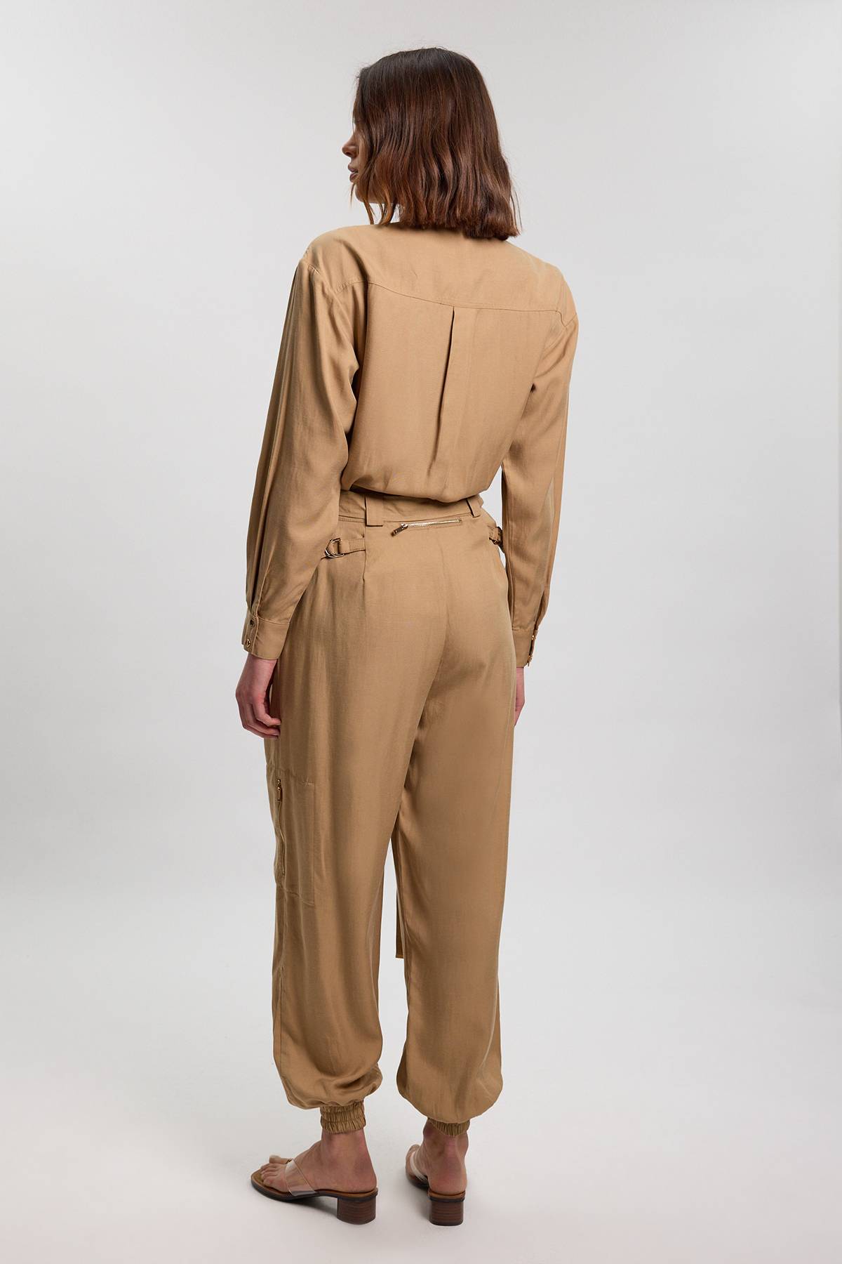 KarenMillen Pantalon Utilitaire En Sergé De Cupro Tissé