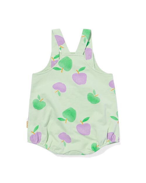 salopette nouveau-né pommes vert menthe