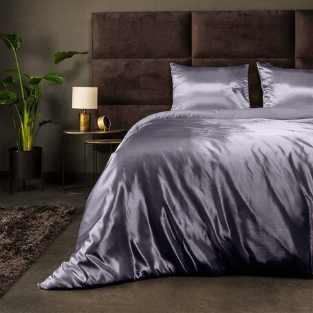 Silk Satin - Grijs Dekbedovertrek  - 140 x 200/220