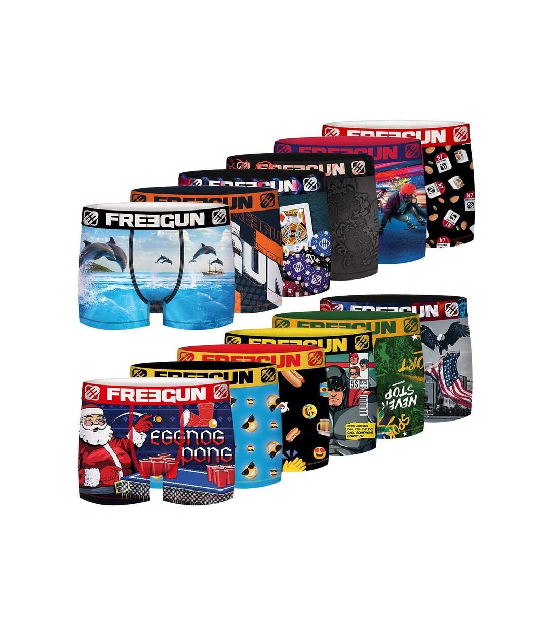 Pack Surprise Boxer Homme Doux, Calecon Modèle Aléatoire, Confortable, Léger et Respirant (Lot de 12)