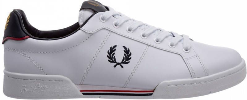 Fred Perry men's shoes leather trainers sneakers b722 Wit Heren