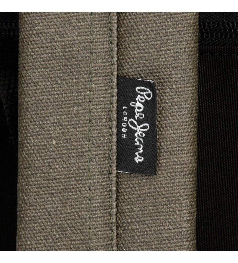 Bolsa transversal Pepe Jeans tamanho médio, cor verde Barkstone - 17x22x6cm