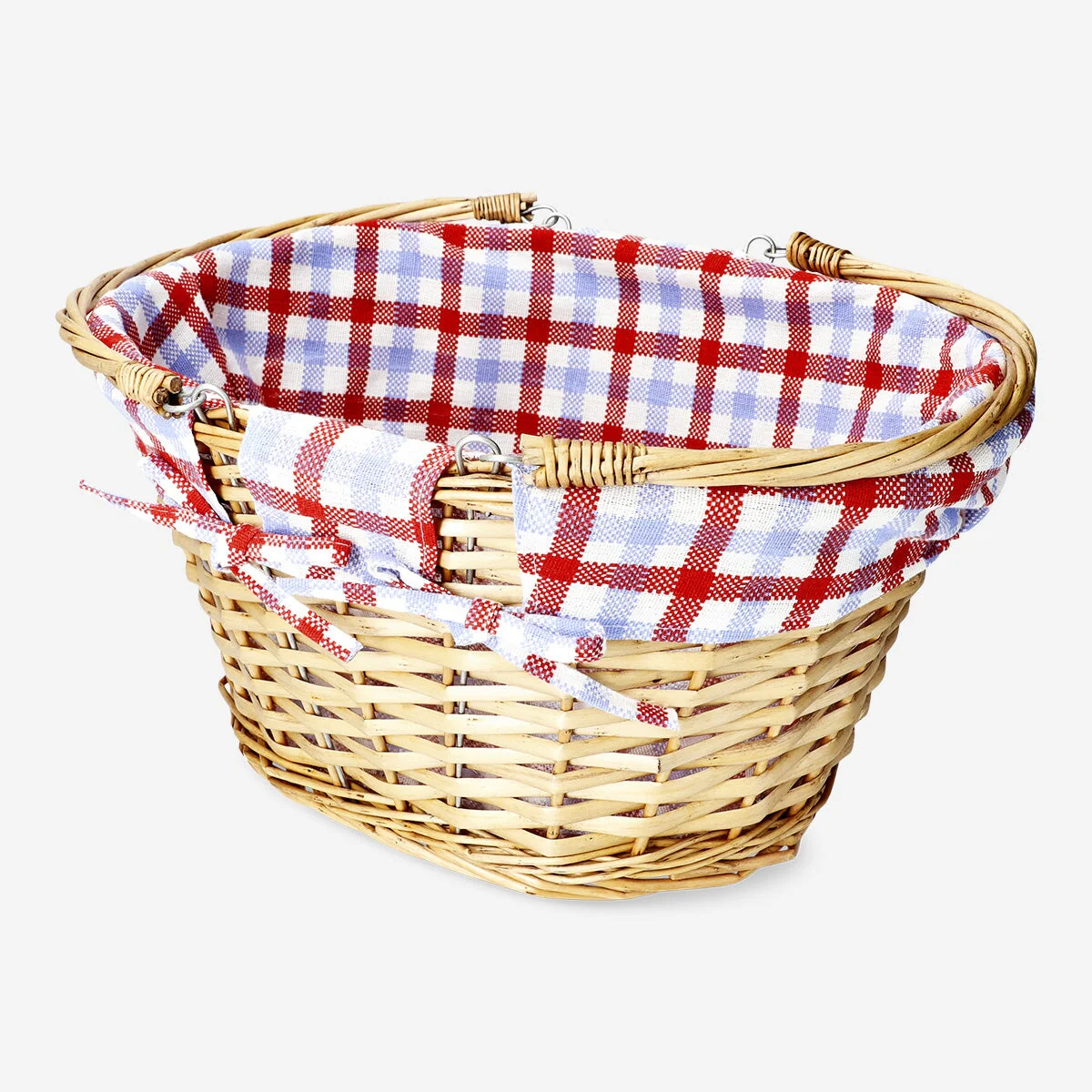 Picnic kurv med ternet stof