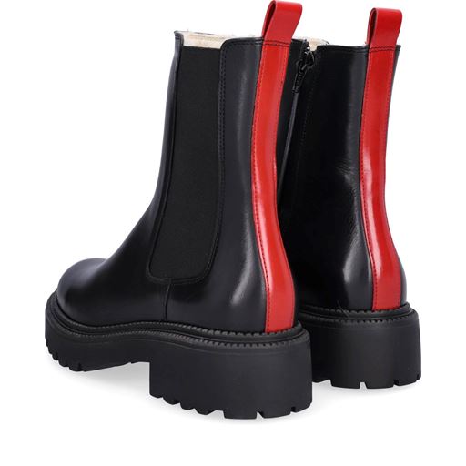 Billi Bi A7199 Støvler, Black Calf/Red, 40