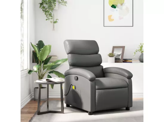 Fauteuil de massage inclinable Gris Similicuir