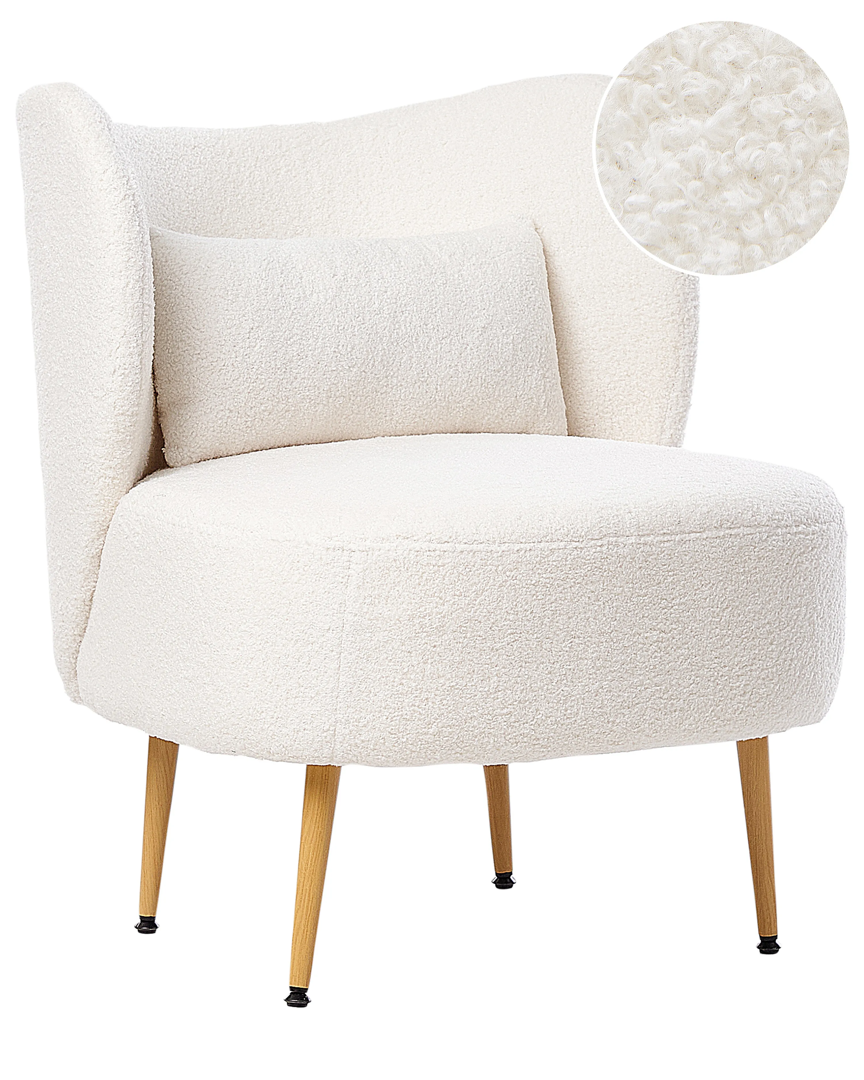 Fauteuil OTSBY II met kussen Bouclé Gebroken wit