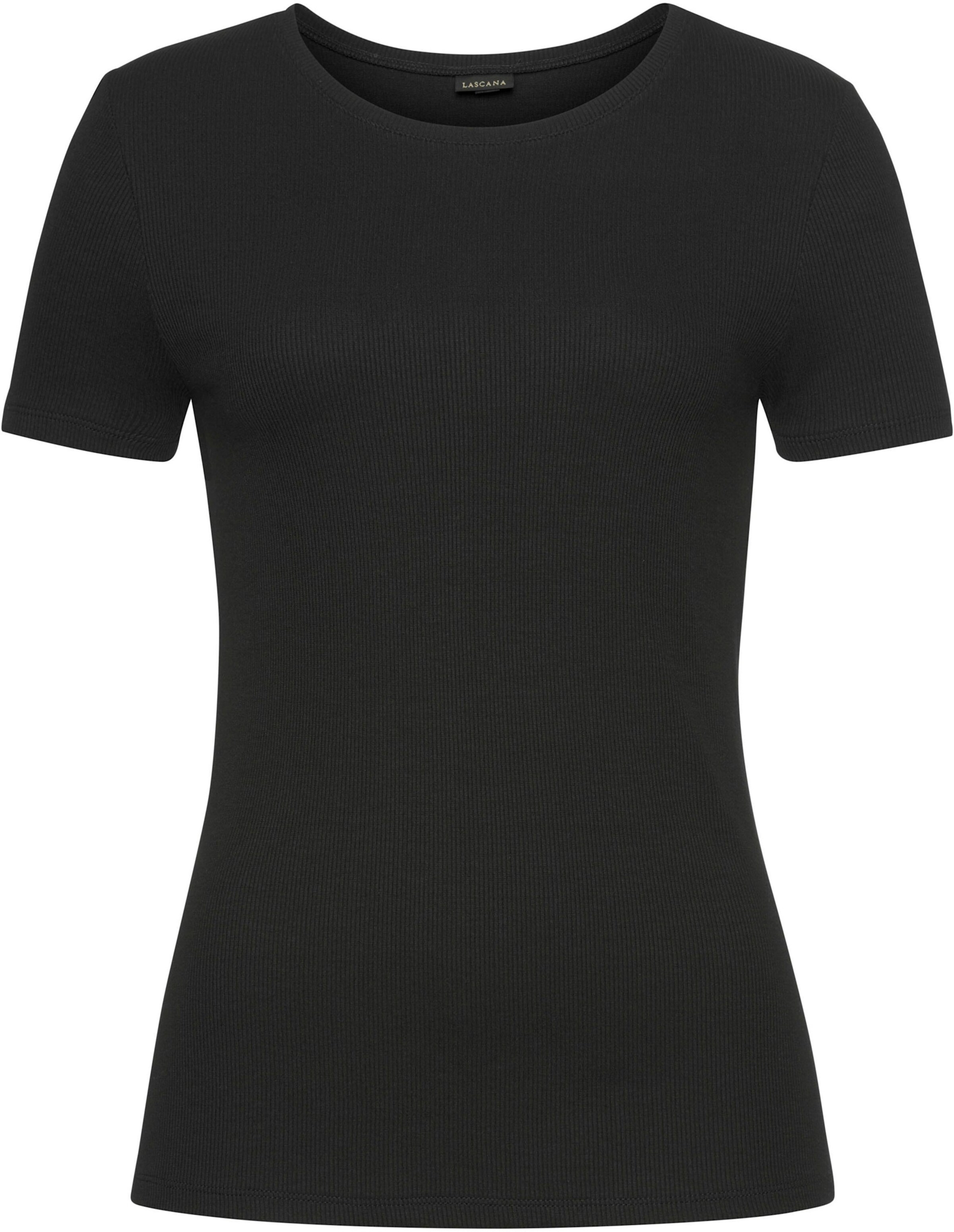 LASCANA T-Shirt in weiß, schwarz