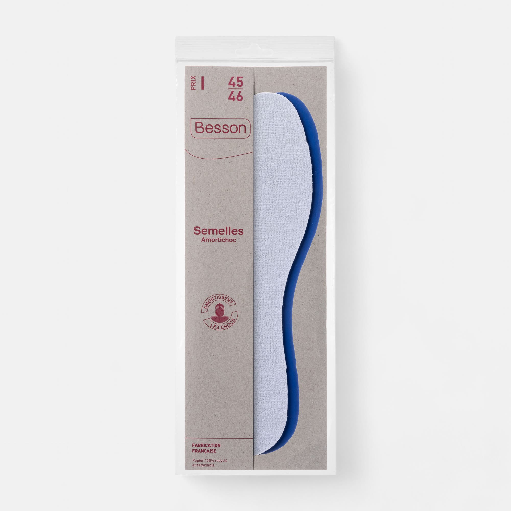 Semelles amortichoc 45 46 sans coloris