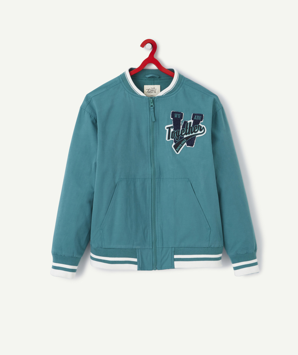 BOMBERS GARÇON VERT AVEC PATCH À BOUCLETTES