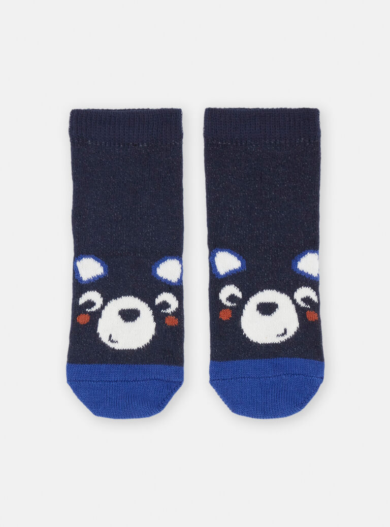 Chaussettes bleu marine à motif ours bébé garçon