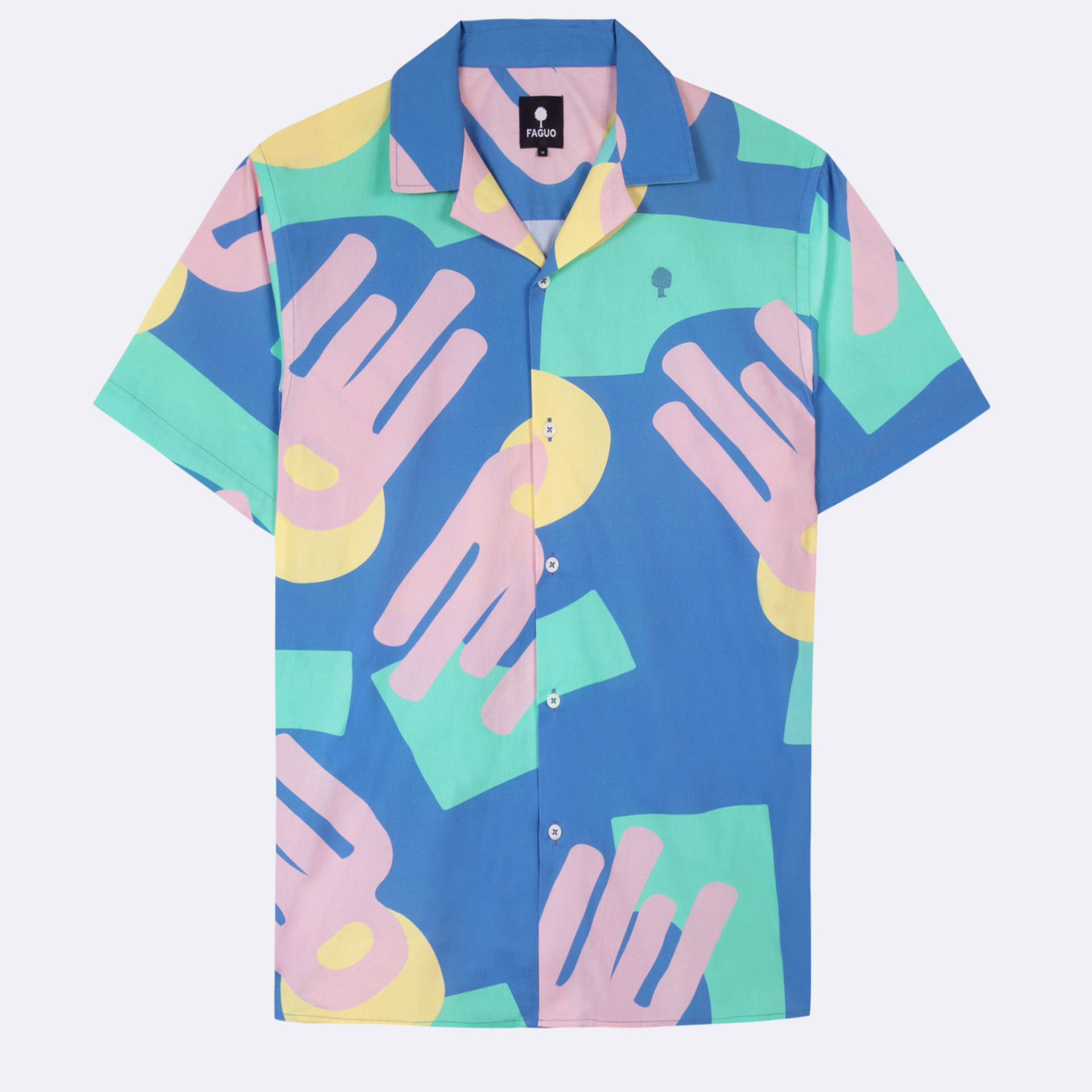 Chemise manches courtes bleu roi - Diego Faivre coton - modèle vimy