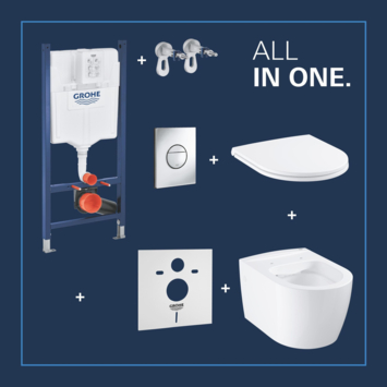 Grohe Precision Thermostat Perfect inbouw douchesysteem met Vitalio Rain Mono 310 hoofddouche vierkant Chroom