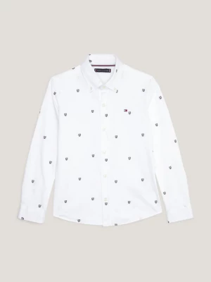 Camisa de malha com monograma TH por toda a peça e corte regular.