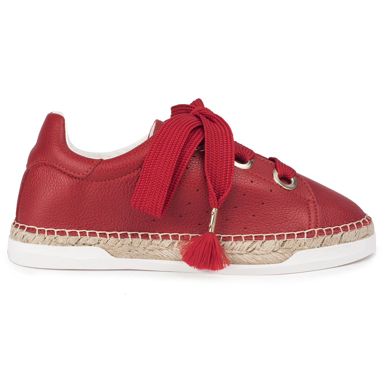Canal Saint Martin Baskets espadrilles en Cuir Lancry Shock rouges