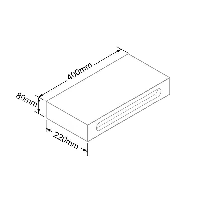 Lambini Designs eiken planchet met handdoekhouder 40x22x8cm