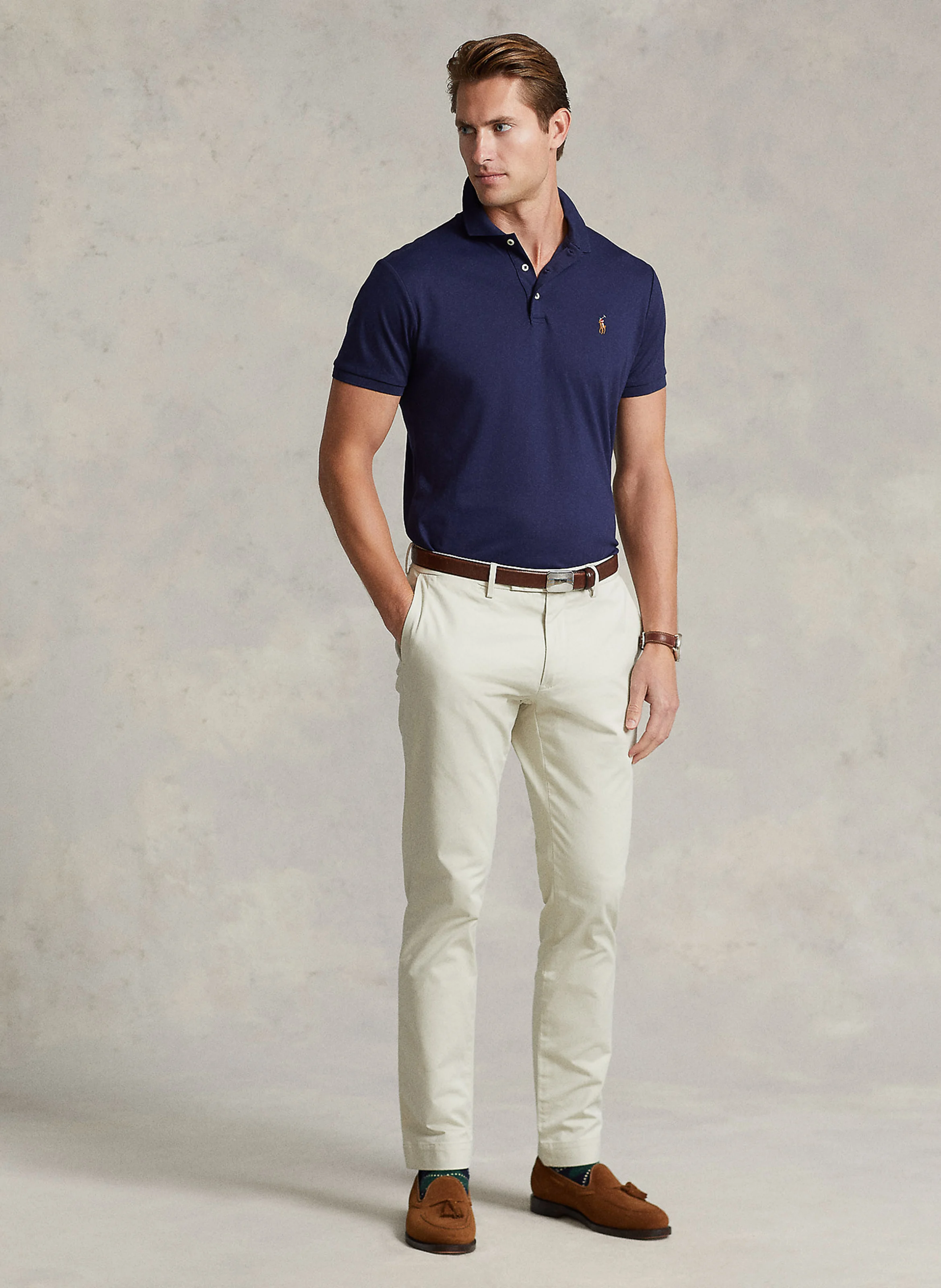 Polo slim-fit en coton | Bleu