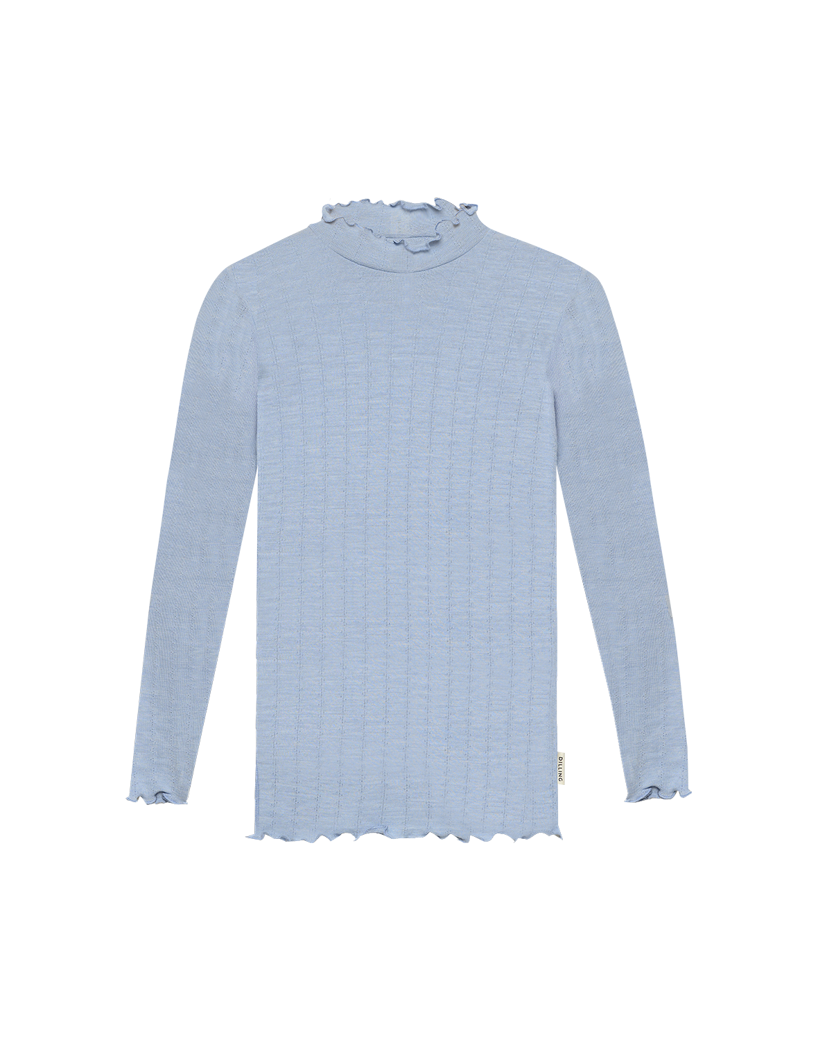 Pointelle shirt met hoge hals van merinowol/zijde voor kinderen