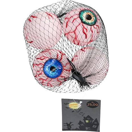 Halloween øjne 5 cm 4 pak - Hvid