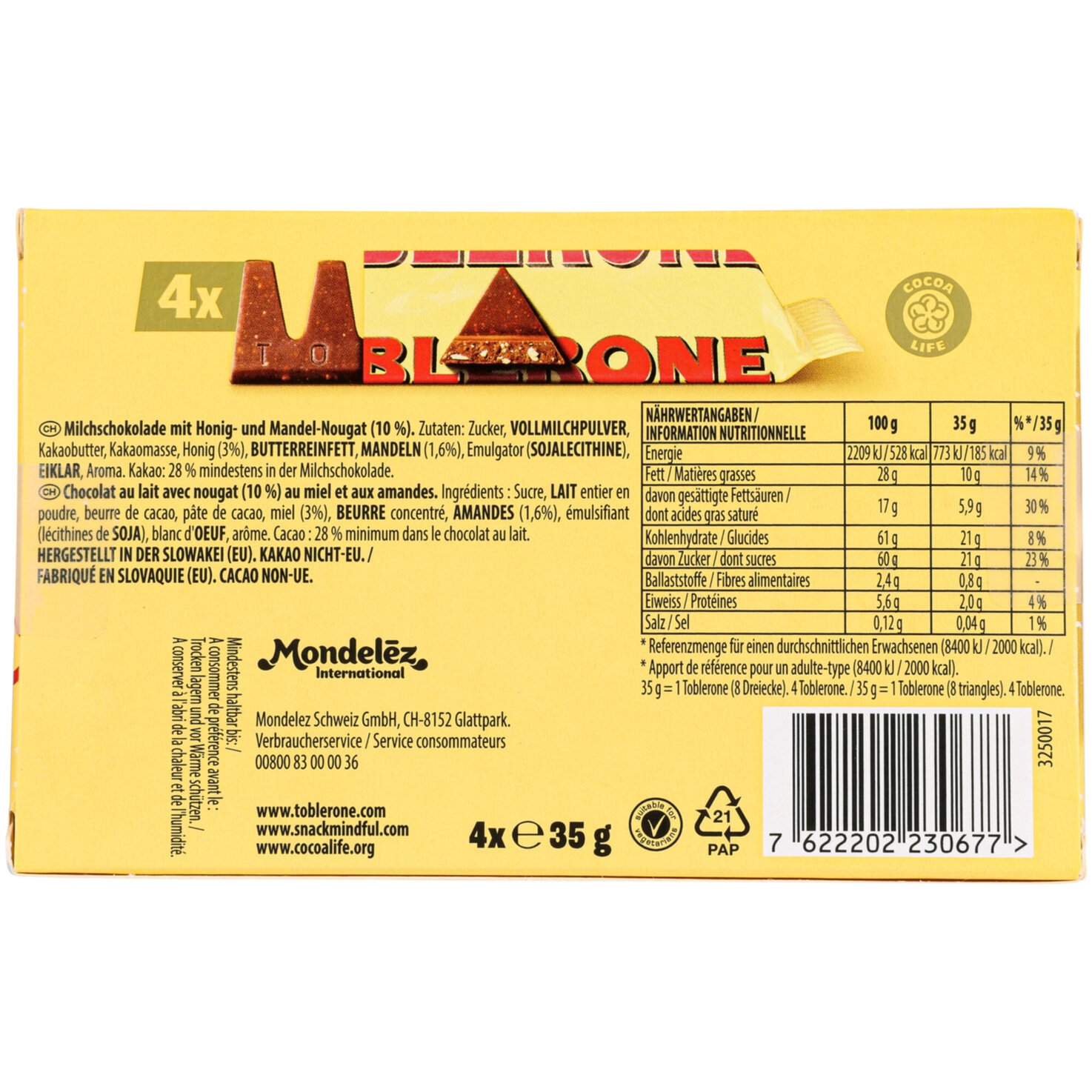 Toblerone Milch 4x35g