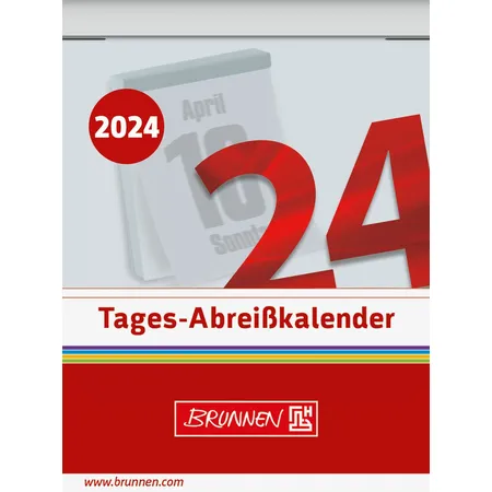 BRUNNEN Tageskalender Wandkalender 2024 53,6 x 71 mm, Schlitzweite 22 mm