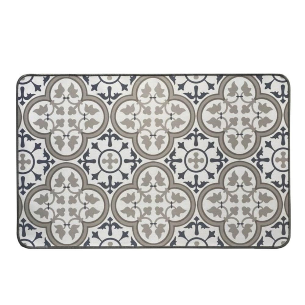 NO MARK Tapis Gris/Bleu à Imprimés 50x80cm Paco